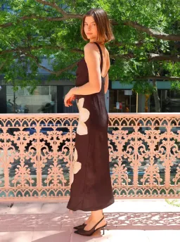 Significant Other Alia Midi Dress in Charcoal Botanic Size 6 for rent on The Volte - image 4