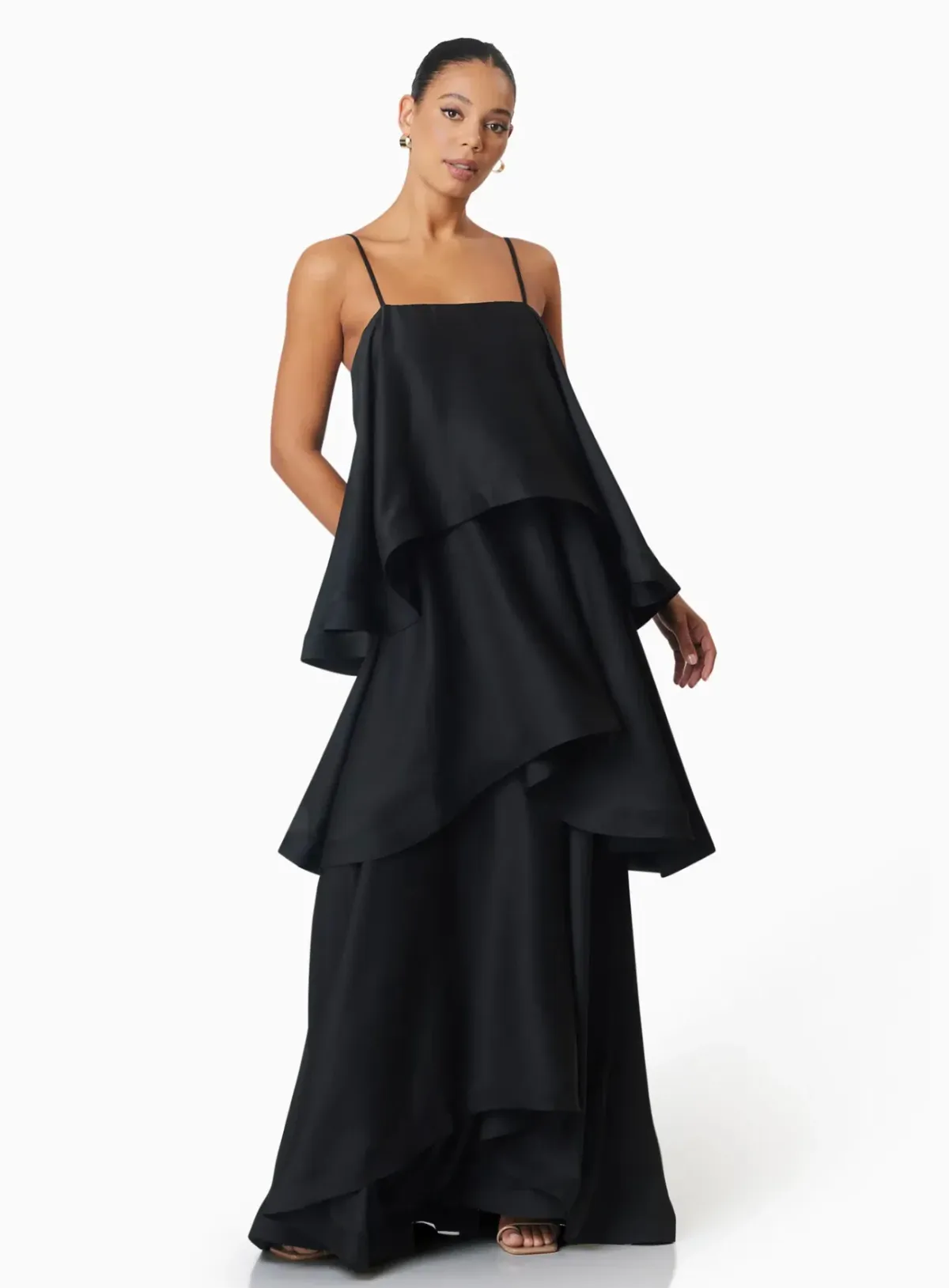 Elliatt Tilly Tiered Maxi Dress in Black Size S / AU 8 - Image 4