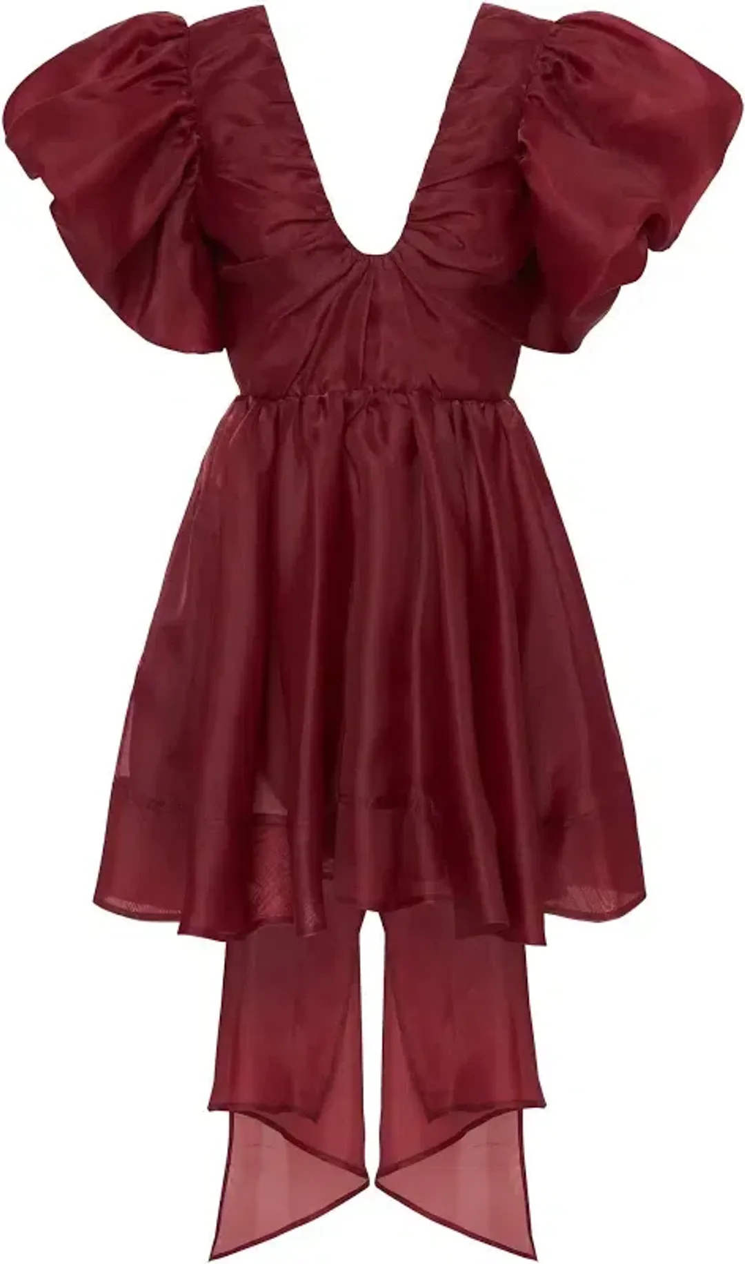 Aje Gretta Bow Back Mini Dress Burgundy Size 6 for rent on The Volte - main image