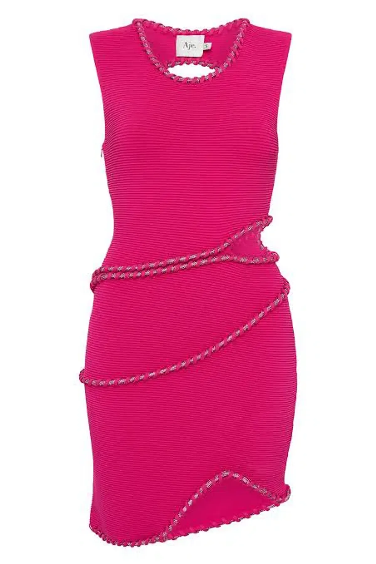 Aje Undulating Mini Dress Pink Size 6 - Image 3
