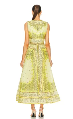 Zimmermann Matchmaker Bow Long Dress Yellow Bandana Size 3 / AU 14 for rent on The Volte - image 2