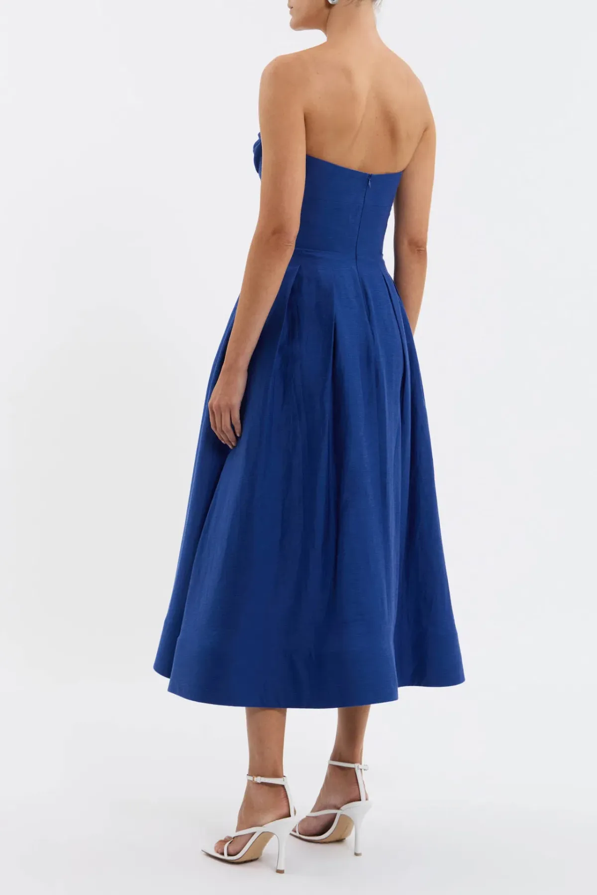 Rebecca Vallance Cera Strapless Midi Dress Blue Size 4 - Image 3