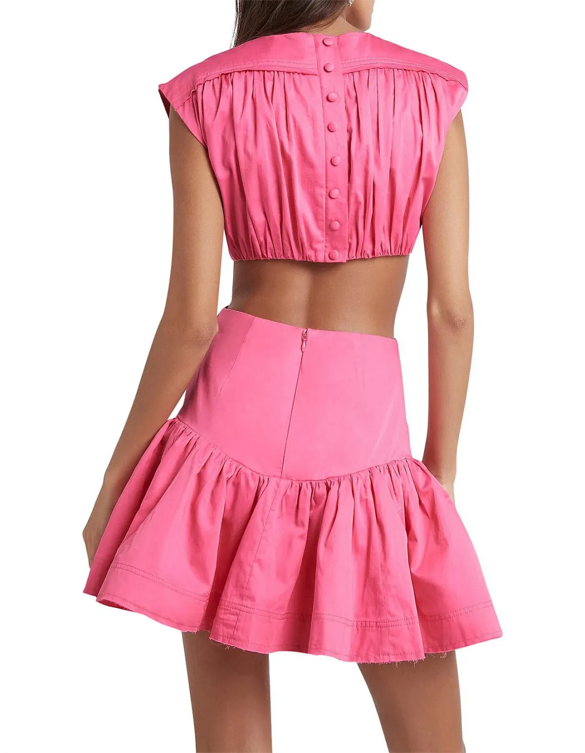 Aje Solstice Cut Out Ring Flip Mini Dress Pink Size 12 - Image 3