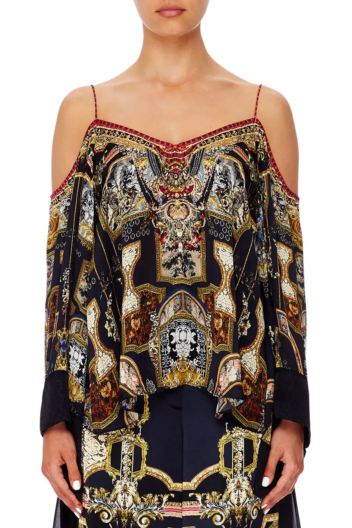 Camilla Flare Sleeve Top Midnight Meeting Size M / AU 12 - Image 2