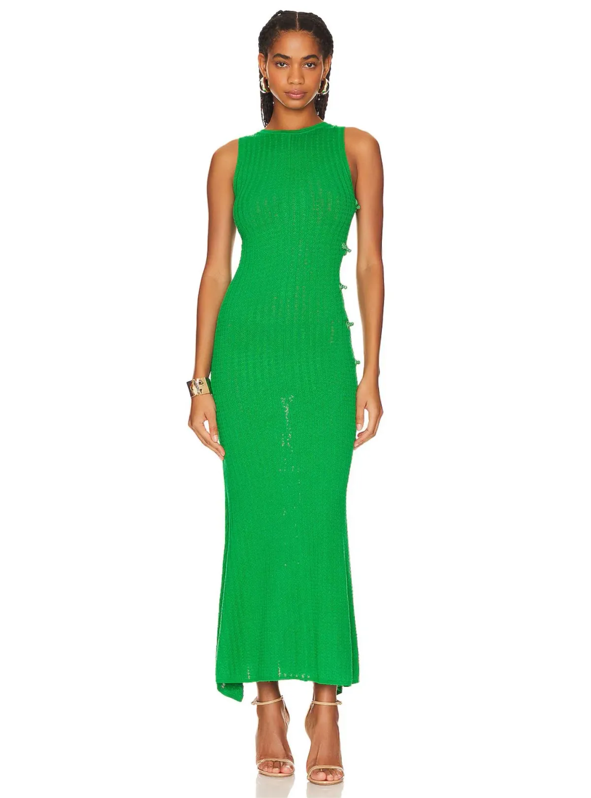 Sau Lee Angela Knit Dress Green Size 8 for rent on The Volte - main image