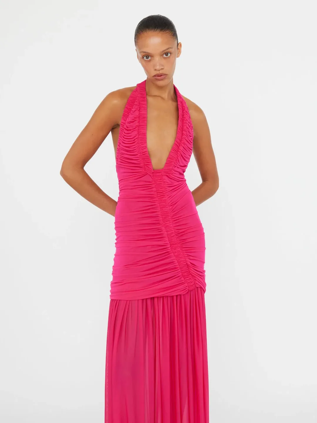 Christopher Esber Orion Gown in Magenta Size 6 for rent on The Volte - main image