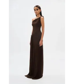 Misha Sisal Mesh Dress Espresso Size 8 for rent on The Volte - image 3
