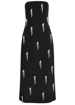 Odd Muse The Ultimate Muse Strapless Pearl-embellished Midi Dress Black Size AU 10 for rent on The Volte - image 9