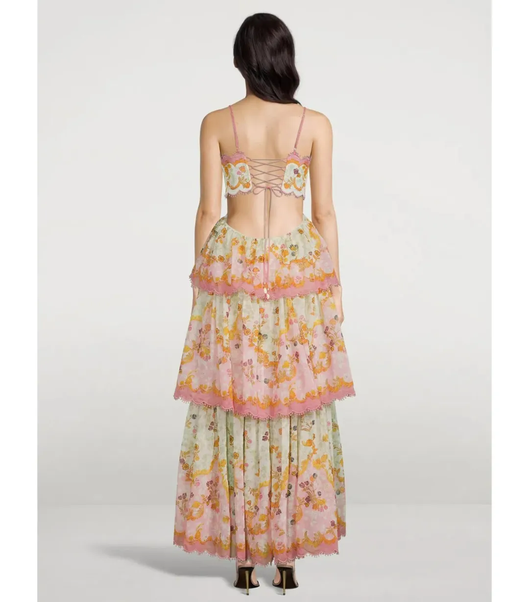 Zimmermann Laurel Frill Midi Dress Floral Size 3 / AU 10-12 for rent on The Volte - main image