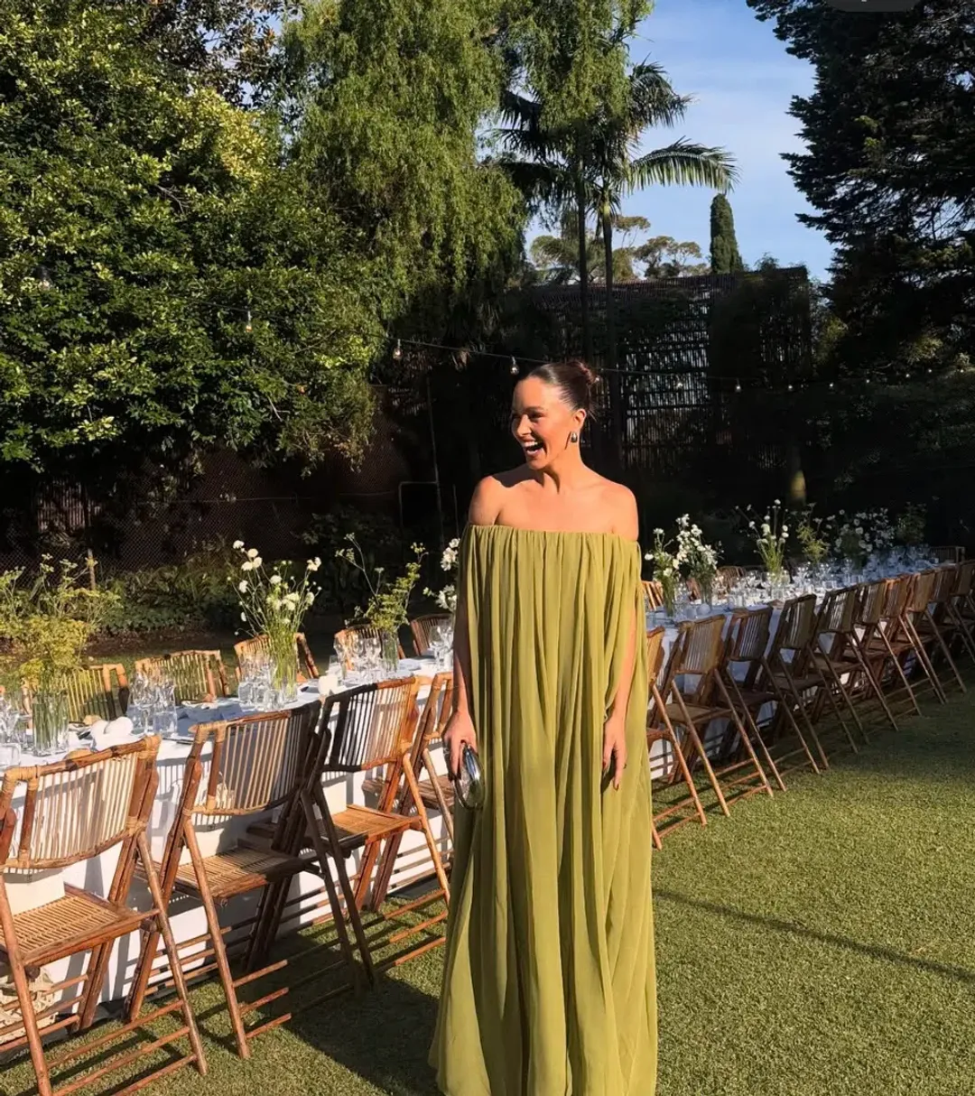 Sass & Bide Claret Maxi Dress Olive Green Size AU 6 for rent on The Volte - main image