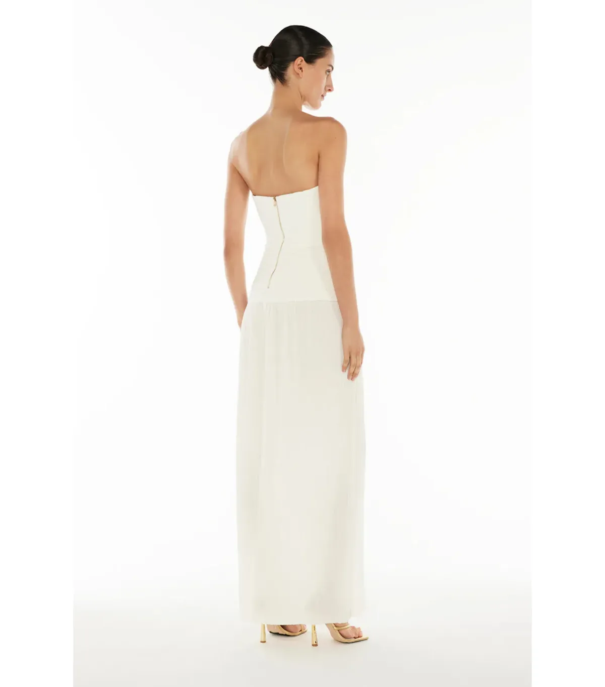 Manning Cartell Double Time Pleat Strapless Dress White Size AU 8 - Image 4