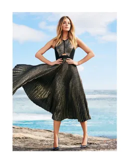 Sass & Bide Cultural Diffuse Dress Gold Metallic Size 8 for rent on The Volte - image 2