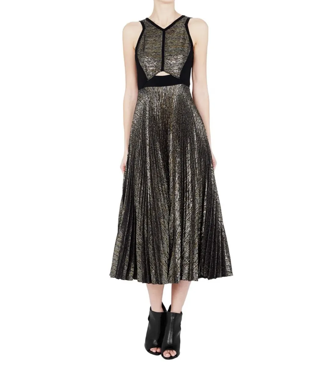 Sass & Bide Cultural Diffuse Dress Gold Metallic Size 8 for rent on The Volte - main image