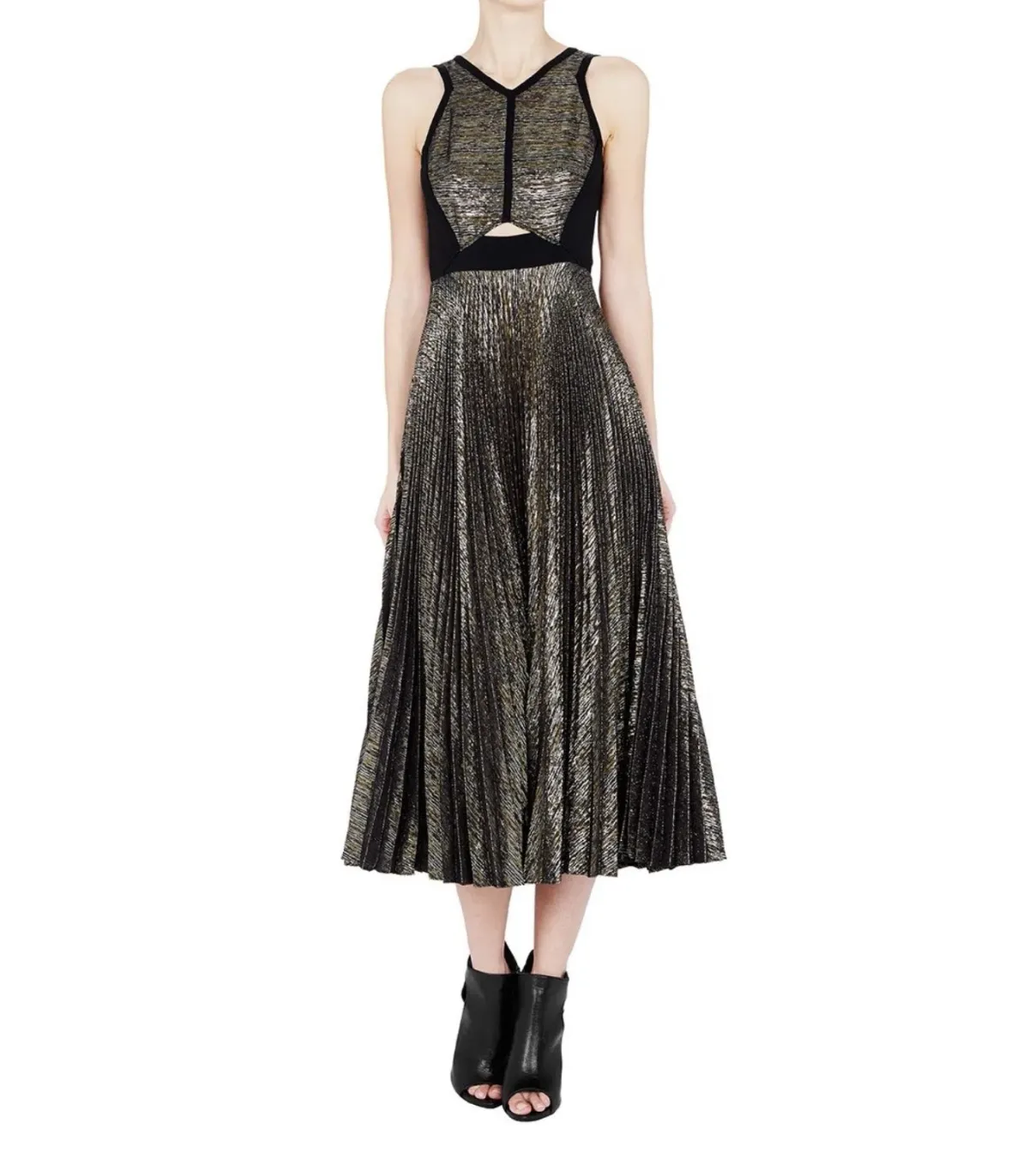Sass & Bide Cultural Diffuse Dress Gold Metallic Size 8 for rent on The Volte - main image