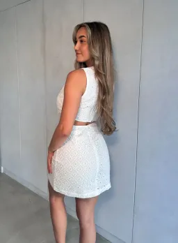 By Johnny Lennon Anglaise Mini Dress White Size M / AU 10 for rent on The Volte - image 2