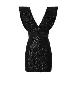 Elle Zeitoune Marla Sequin Mini Dress Black Size XS / AU 6 for rent on The Volte - image 4