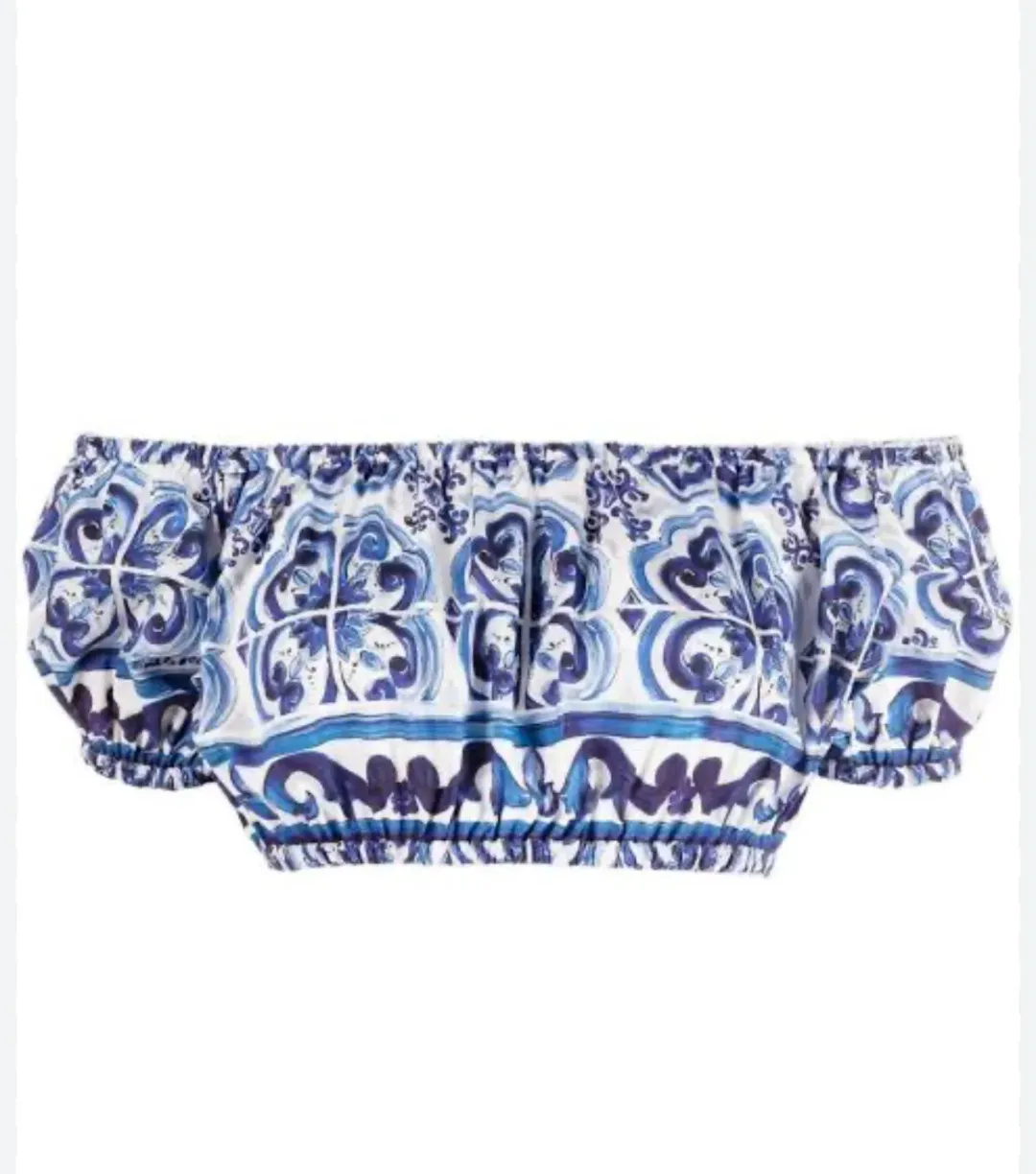 Dolce & Gabbana Majolica Top and Maxi Skirt Set Blue Size AU 8 for rent on The Volte - main image