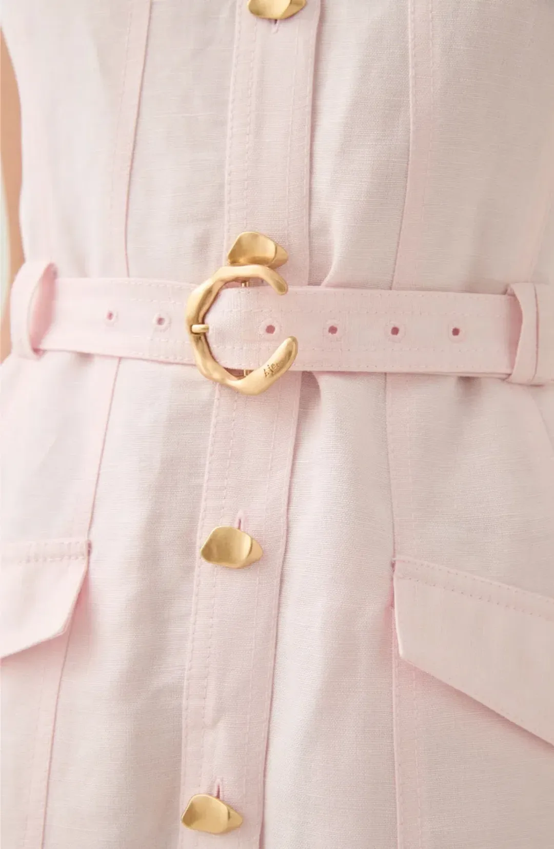 Aje Dulcet Logo Mini Dress Pastel Pink Size 8 for rent on The Volte - main image