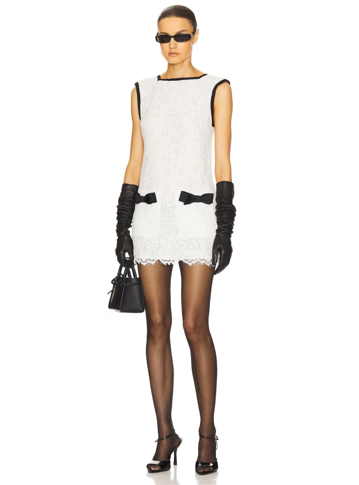 Helsa The Lace Mini Dress White Size XS / AU 6 - Image 4