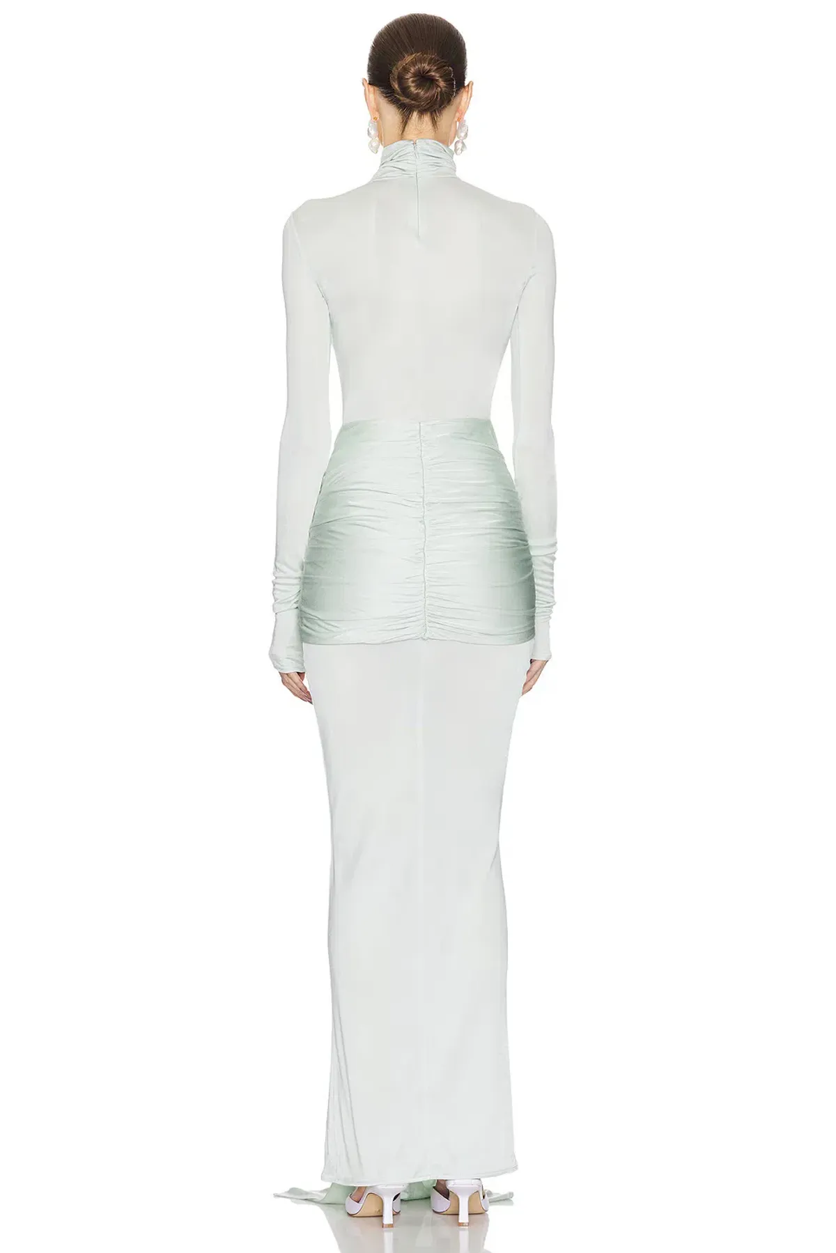 Helsa Slinky Jersey Sarong Maxi Dress Mint Green Size XS / AU 6 - Image 3