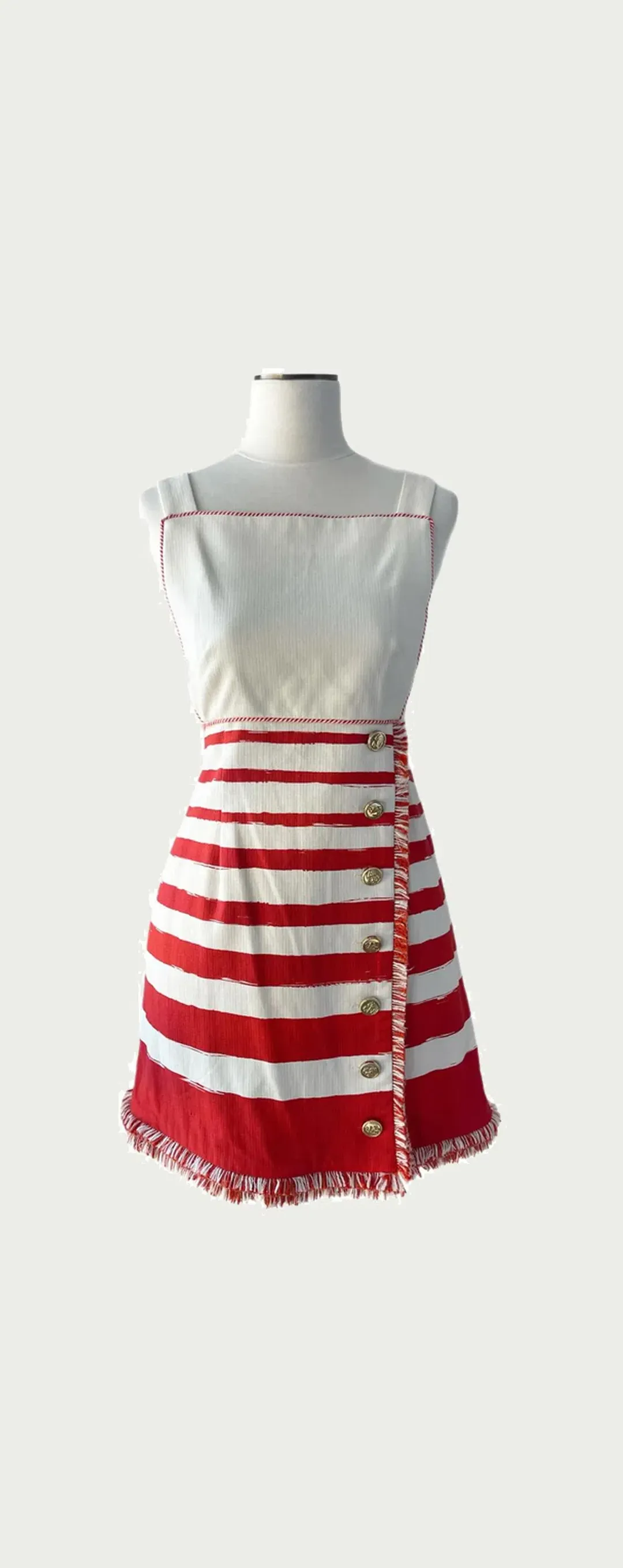 Zimmermann Postcard Boatneck Mini Dress White/Red Size 14 for rent on The Volte - main image