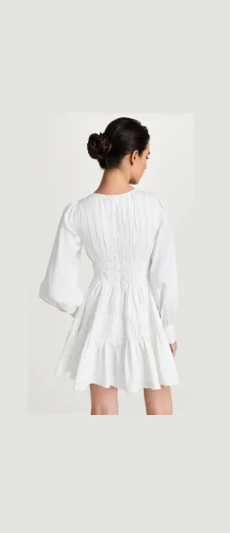 Aje Fallingwater Gathered Mini Dress White Size 12 for rent on The Volte - image 2