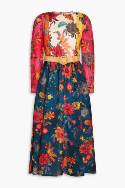 Zimmermann Ginger Long Sleeve Midi Dress Spliced Size 2 / AU 12 for rent on The Volte - image 3