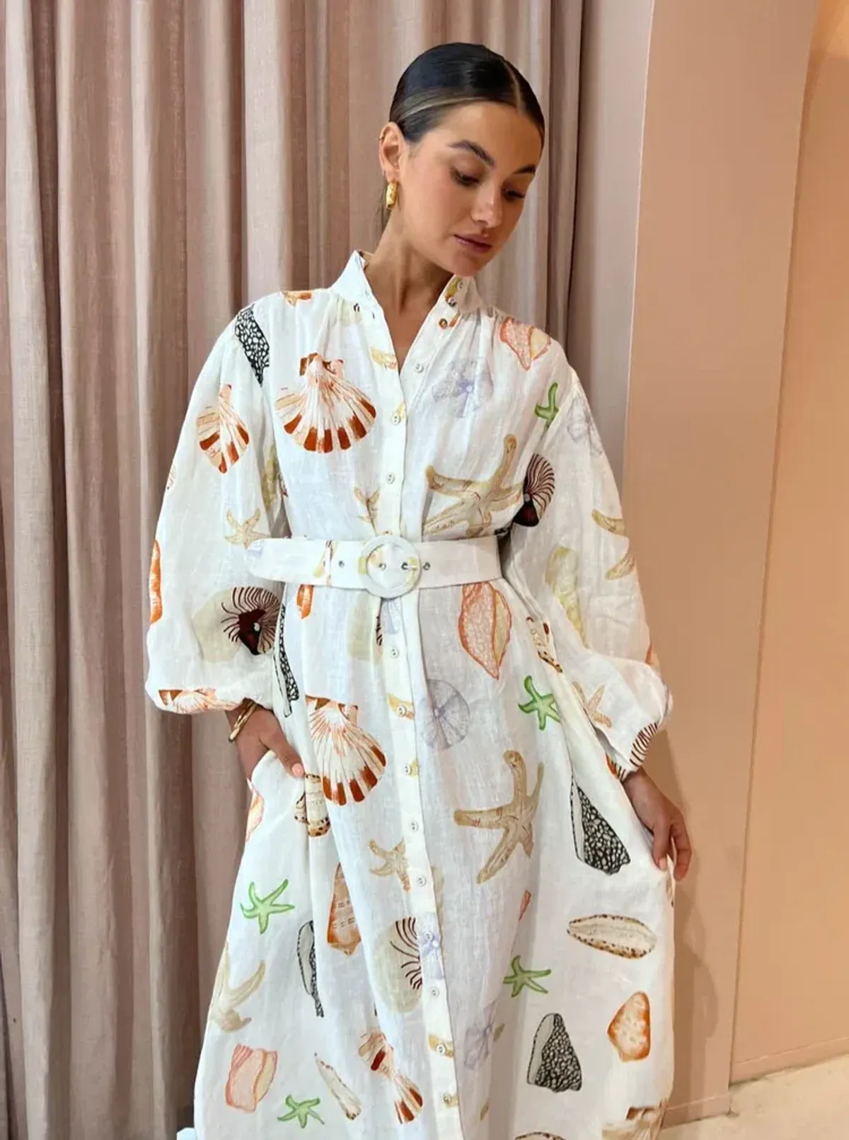 Palm Noosa Noddy Dress In Shells Size 14 - Image 3