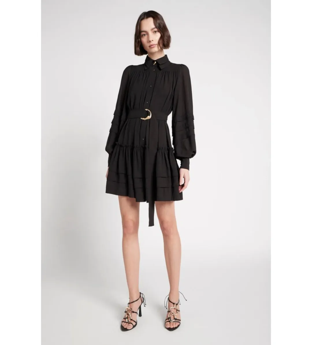 Aje Aurora Belted Mini Dress Black Size 8 for rent on The Volte - main image