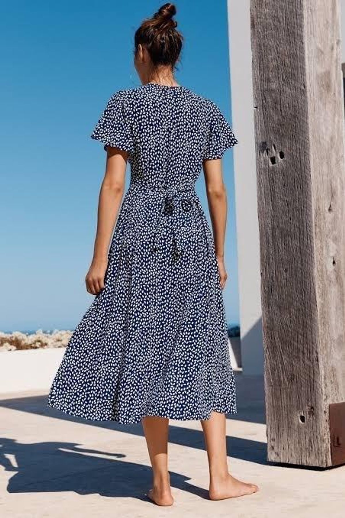 Mister Zimi Luella dress in paloma navy blue size 10 - Image 4