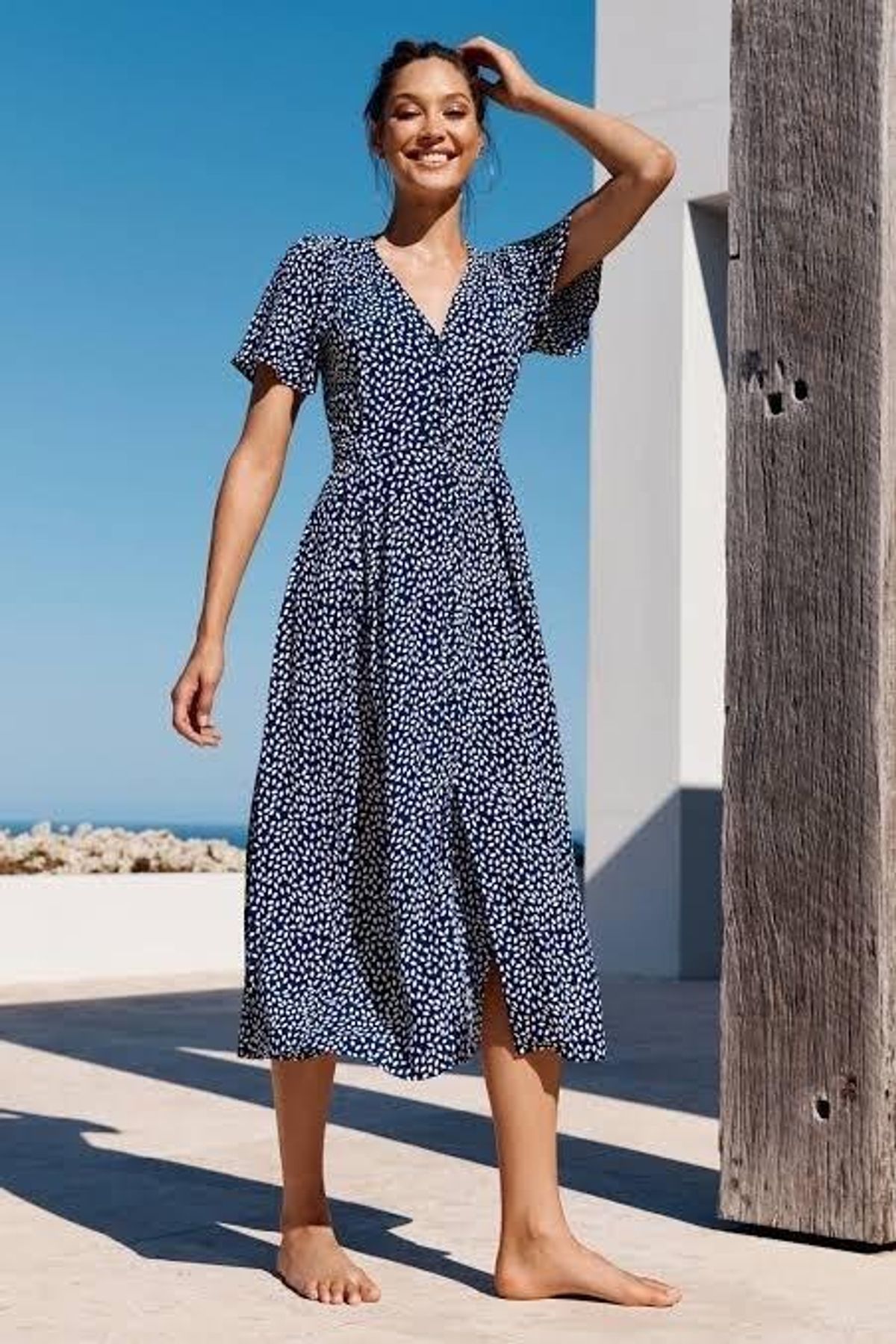 Mister Zimi Luella dress in paloma navy blue size 10 - Image 1