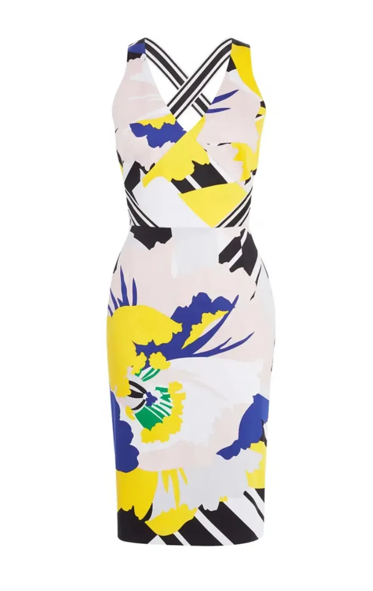 Karen Millen Short Pencil Dress Floral Size 16 - Image 3