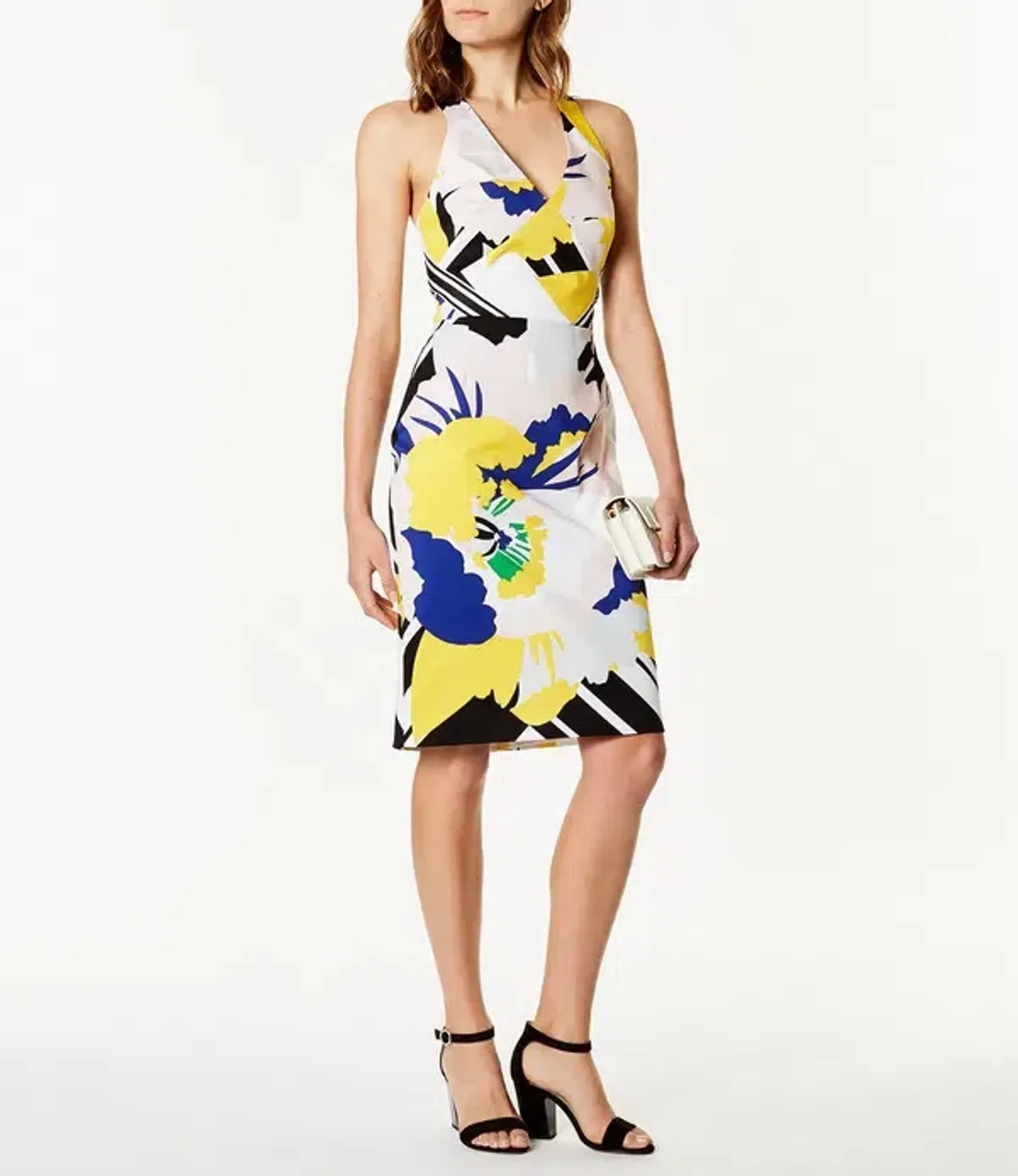 Karen Millen Short Pencil Dress Floral Size 16 - Image 1