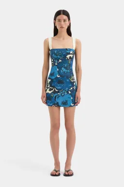 Sir the Label Camellia Mini Dress Blue Floral Size 4 / AU 14 for rent on The Volte - image 1