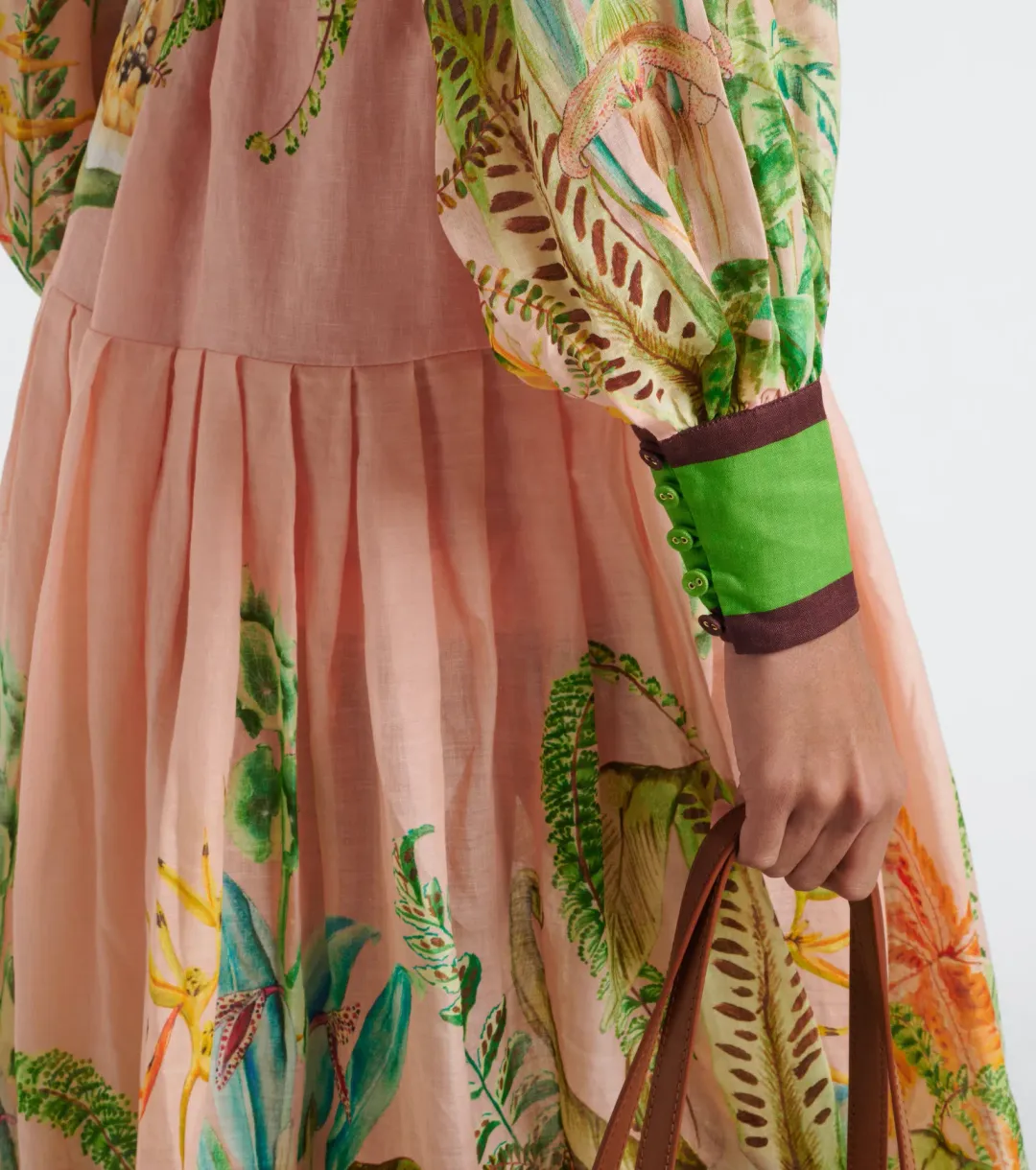 Alemais Papaya Shirt Dress Pink Print Size 10 for rent on The Volte - main image