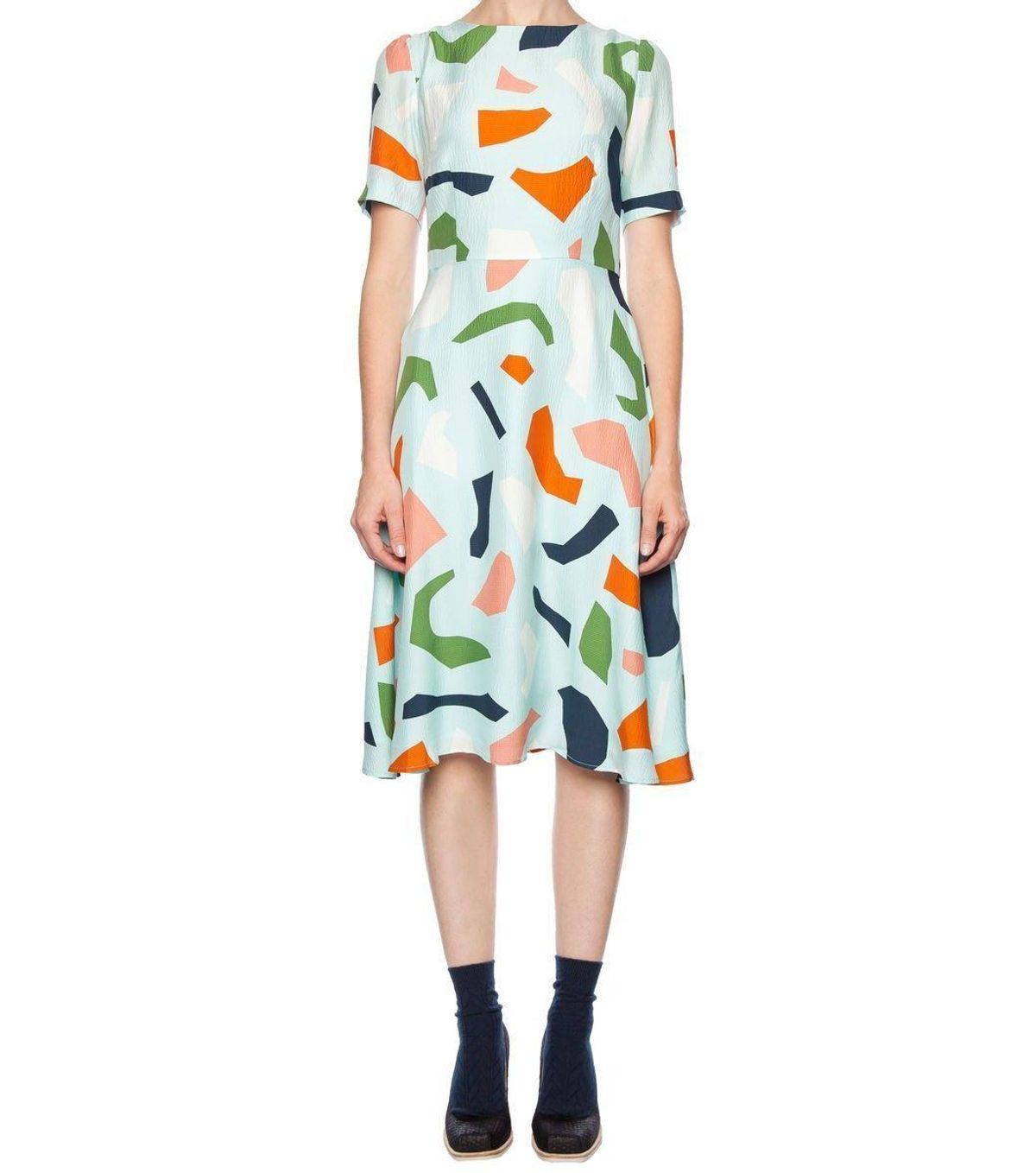 Gorman Jigsaw Silk Dress Mint in Size 8 - Image 1