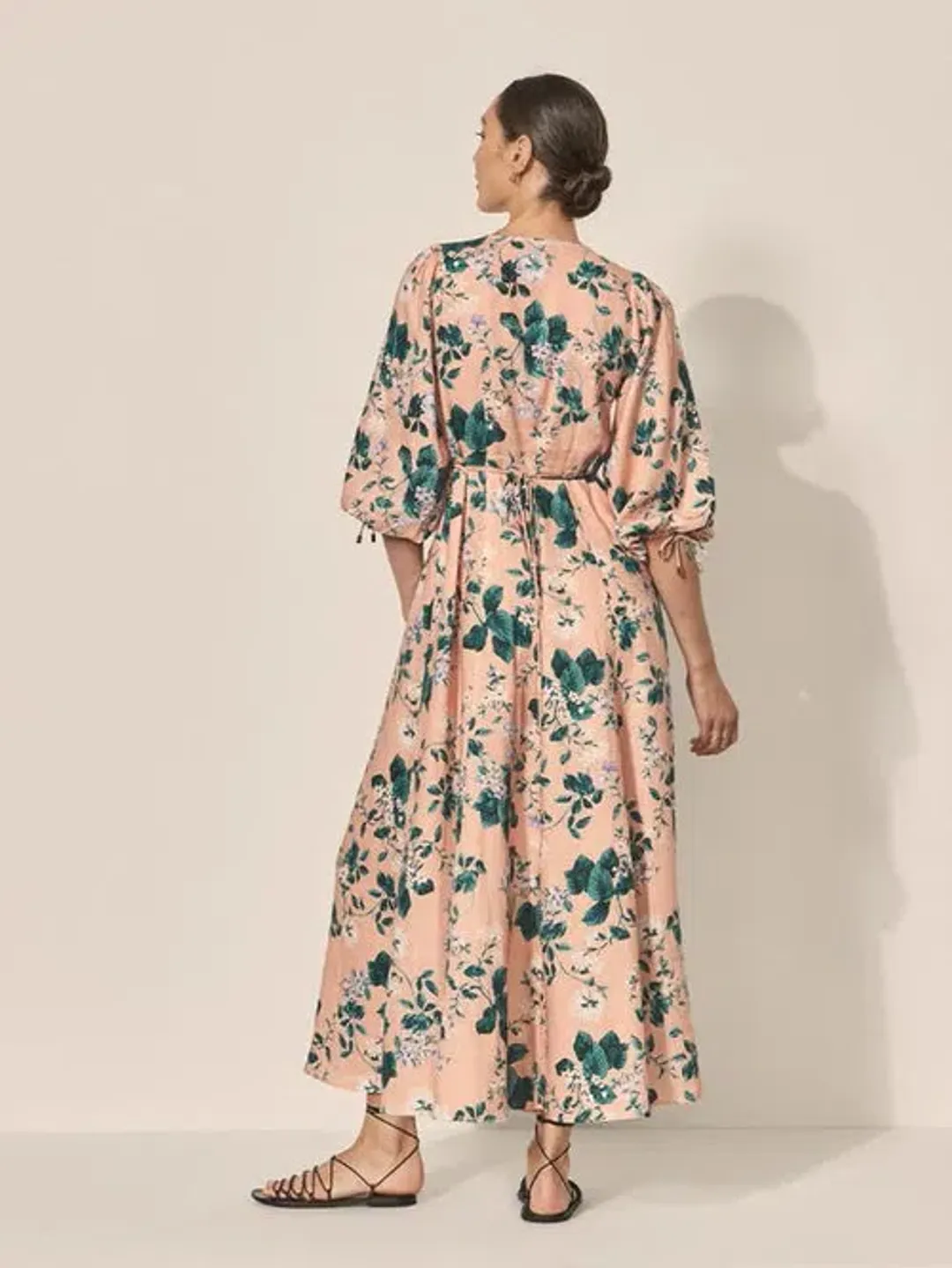 Kivari Jemima Maxi Dress Pink Floral Size 16 for rent on The Volte - main image