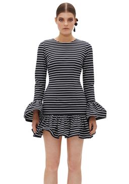 By Johnny Ebony Stripe Rara Dress for rent on The Volte - image 1