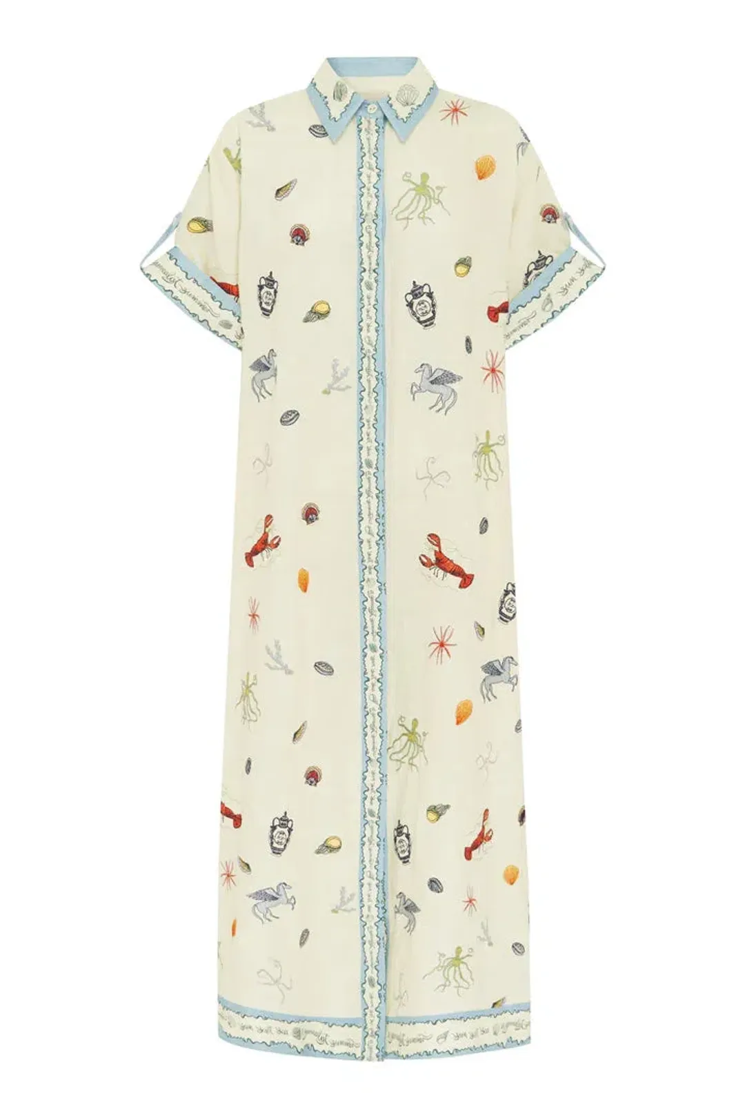 Alemais Sandy Embroidered Shirtdress Print Multi Size 8 for rent on The Volte - main image