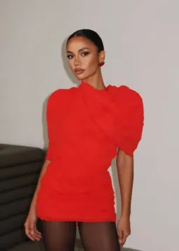 Yojani Boutique Carmen Mini Dress Red Size S / AU 8 for rent on The Volte - image 3