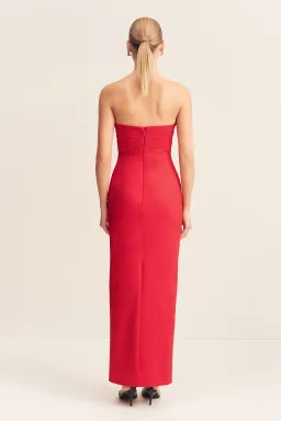 Shona Joy Lani Strapless Draped Maxi Dress Chilli Size 8 for rent on The Volte - image 3