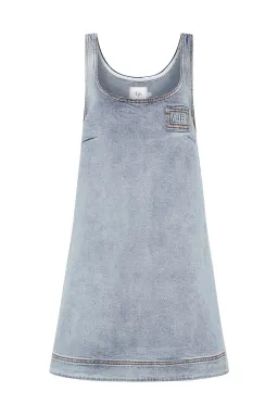 Aje Bambie Denim Mini Dress Two Tone Indigo Size AU 4 for rent on The Volte - image 5