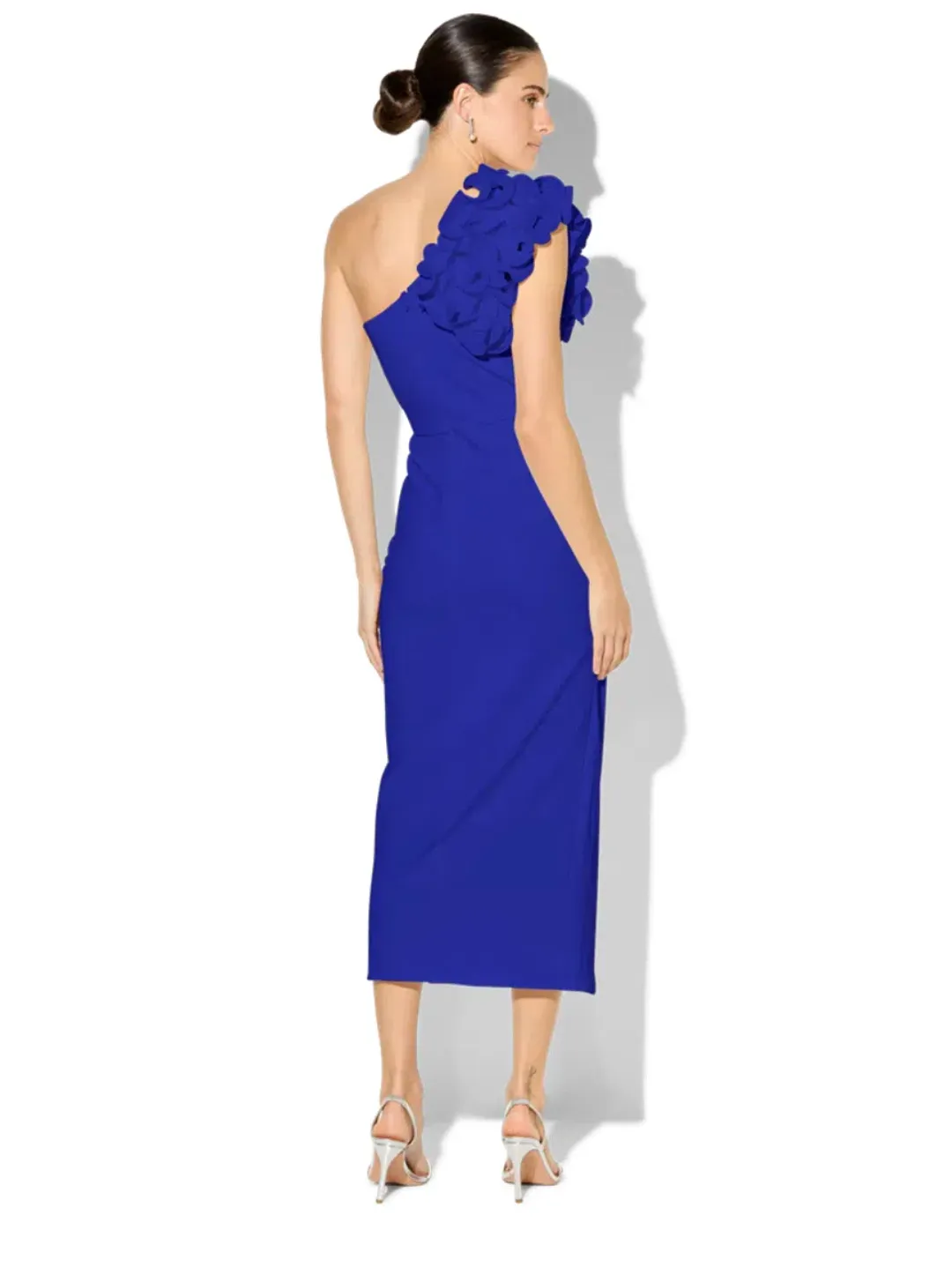 Montique Melody Sapphire One Shoulder Dress Sapphire Blue Size AU 8 for rent on The Volte - main image