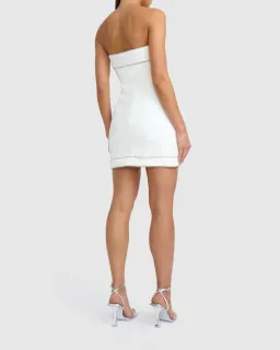 By Johnny Dia Diamond Wave Strapless Mini Dress White Size M / AU 10 for rent on The Volte - image 2