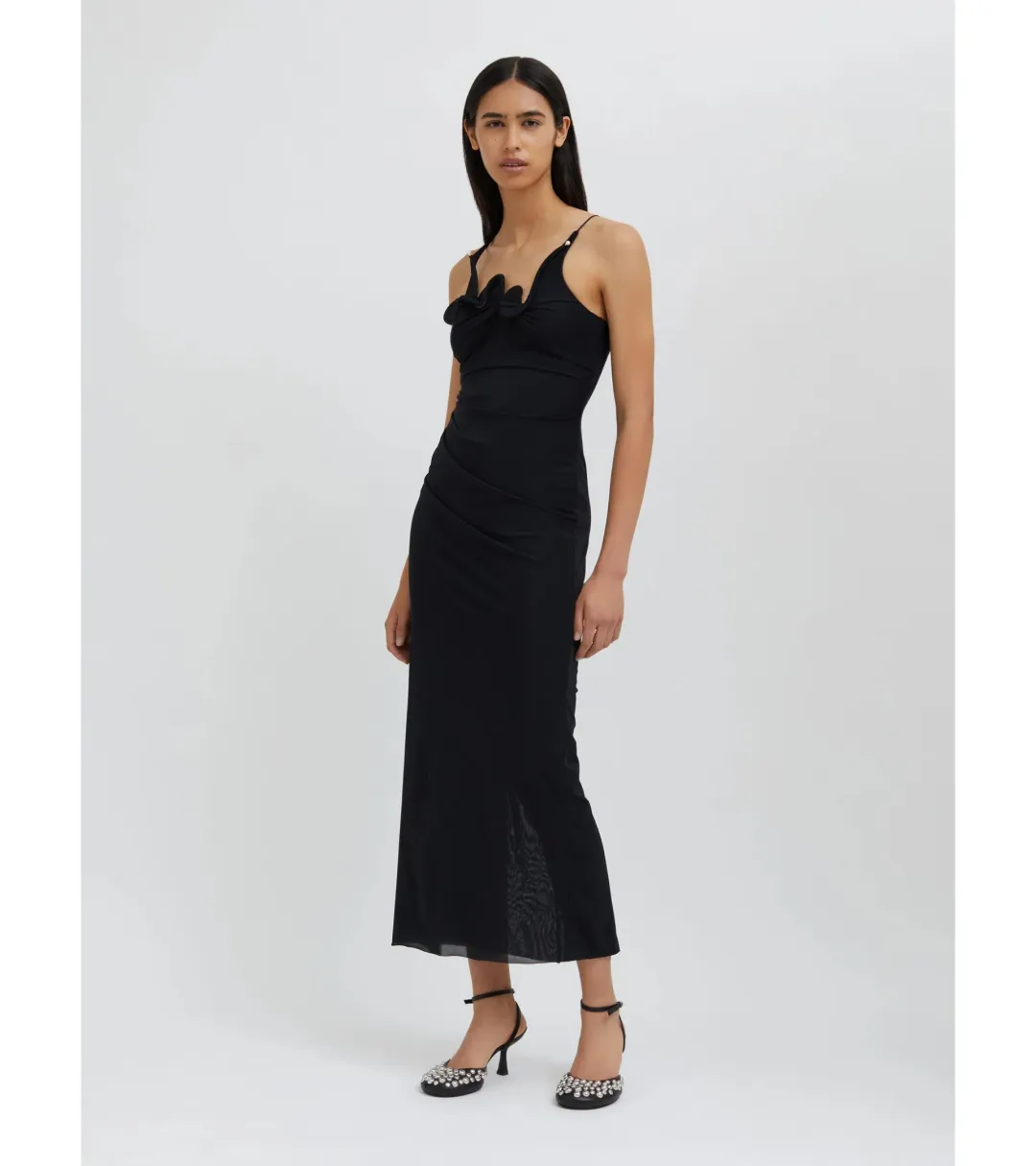 Christopher Esber Venus Cami Dress Black Size AU 6 for rent on The Volte - main image