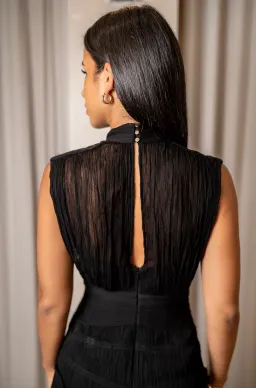 Shona Joy Clemence High Neck Midi Dress Black Size S/AU 8 for rent on The Volte - image 2