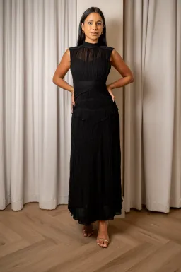 Shona Joy Clemence High Neck Midi Dress Black Size S/AU 8 for rent on The Volte - image 3
