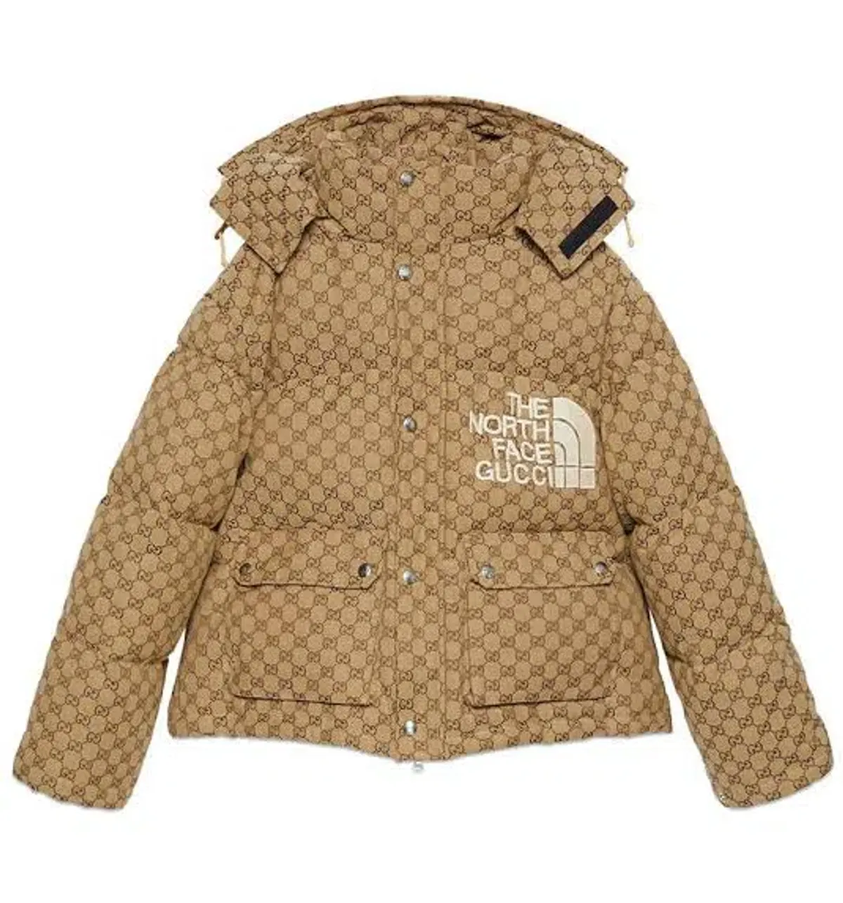 Northface x Gucci Puffer Jacket Beige Size 12 - Image 1