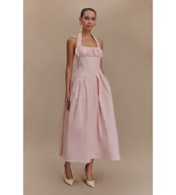 Meshki Candy Halter Midi Dress Ballet Pink AU 8 for rent on The Volte - image 1