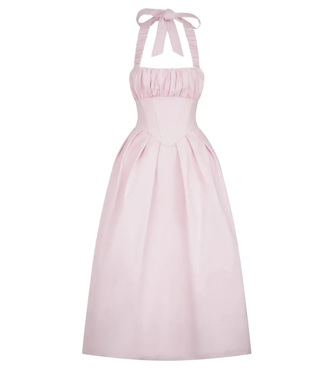 Meshki Candy Halter Midi Dress Ballet Pink AU 8 for rent on The Volte - main image